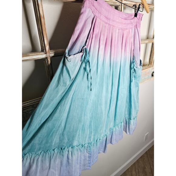 Cynthia Steffe Tye Dye A-Line Silk Cottage/ Fairy Love Shack Skirt Size 2 - Picture 3 of 10